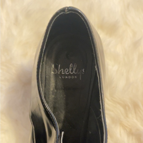 Shelly London Black PU Patent Platform Shoe - Picture 3 of 5